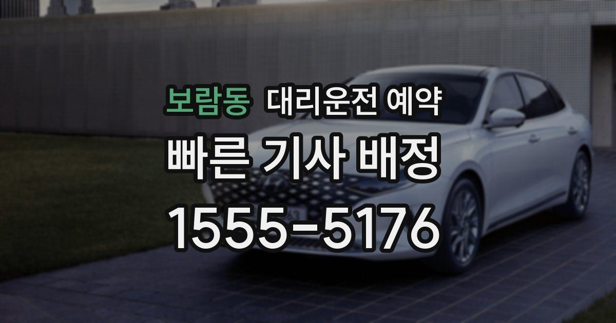 보람동 대리운전 예약