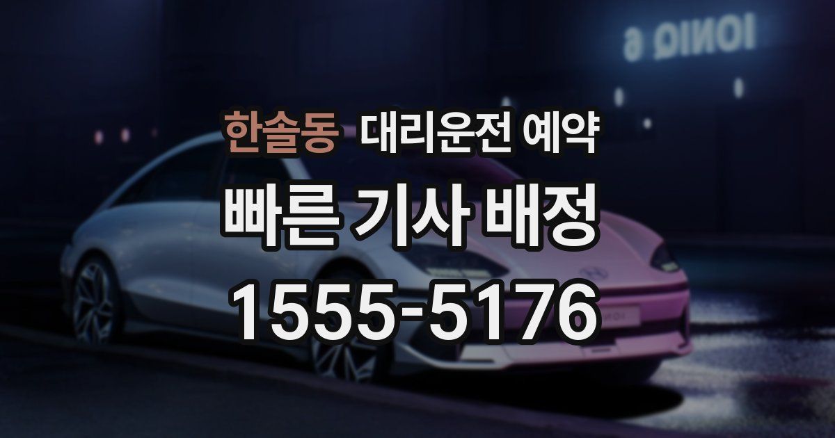 한솔동 대리운전 예약