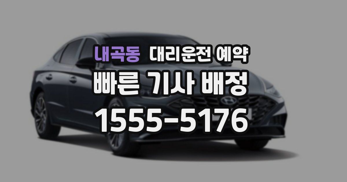 내곡동 대리운전 예약