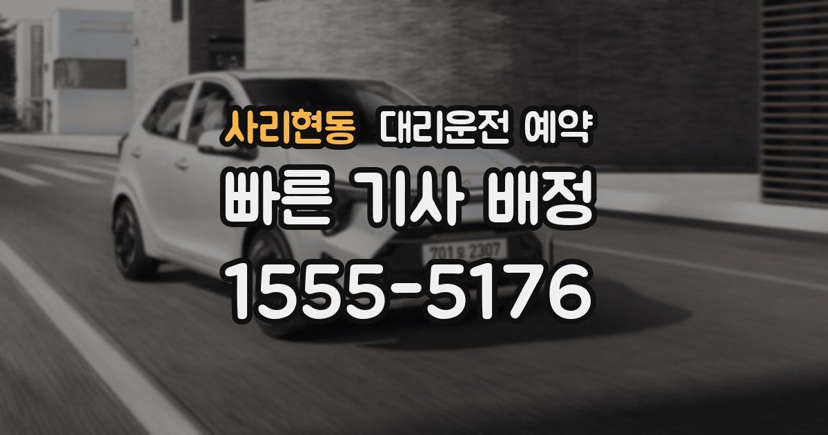 사리현동 대리운전 예약