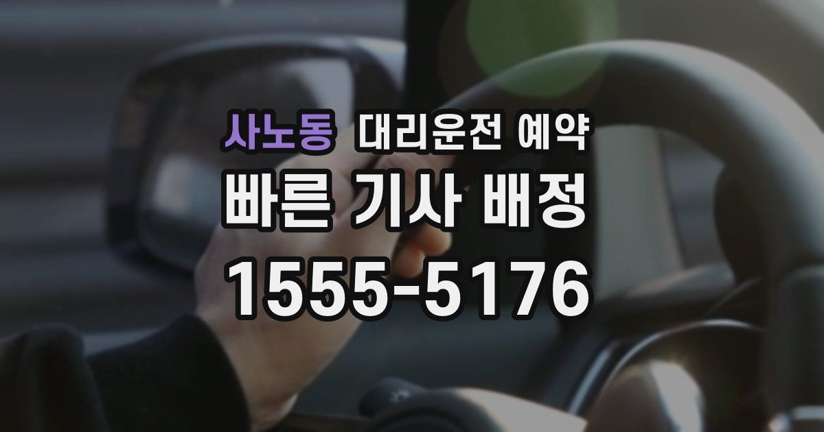 사노동 대리운전 예약