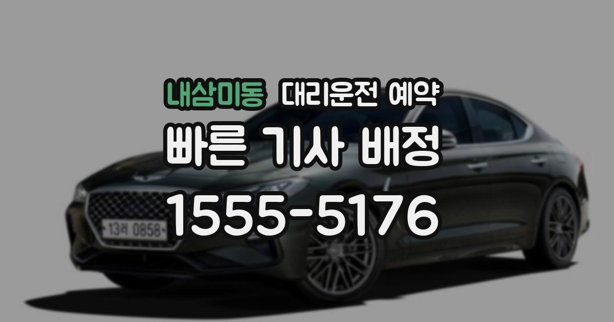 내삼미동 대리운전 예약