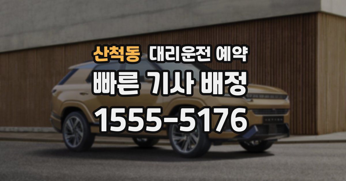 산척동 대리운전 예약