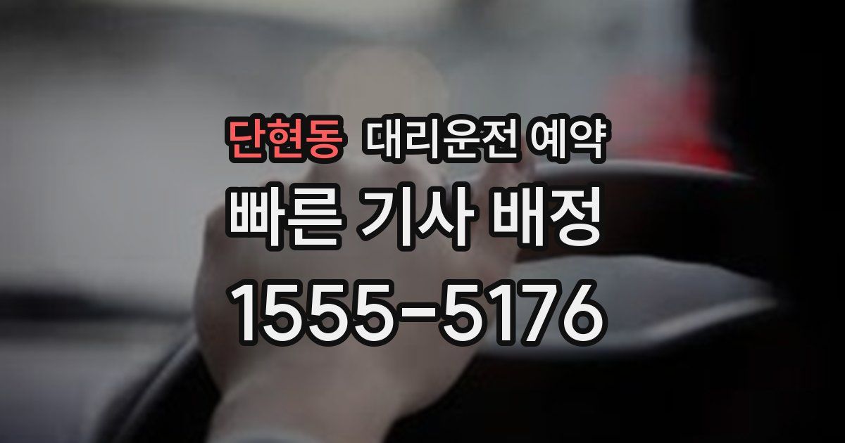 단현동 대리운전 예약