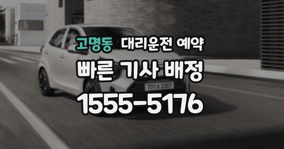 고명동 대리운전 예약