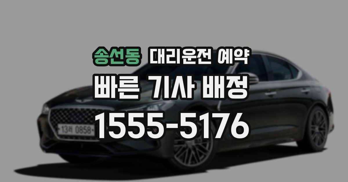 송선동 대리운전 예약