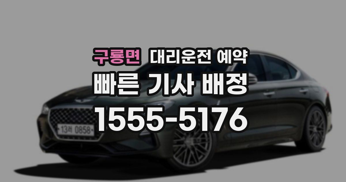 구룡면 대리운전 예약