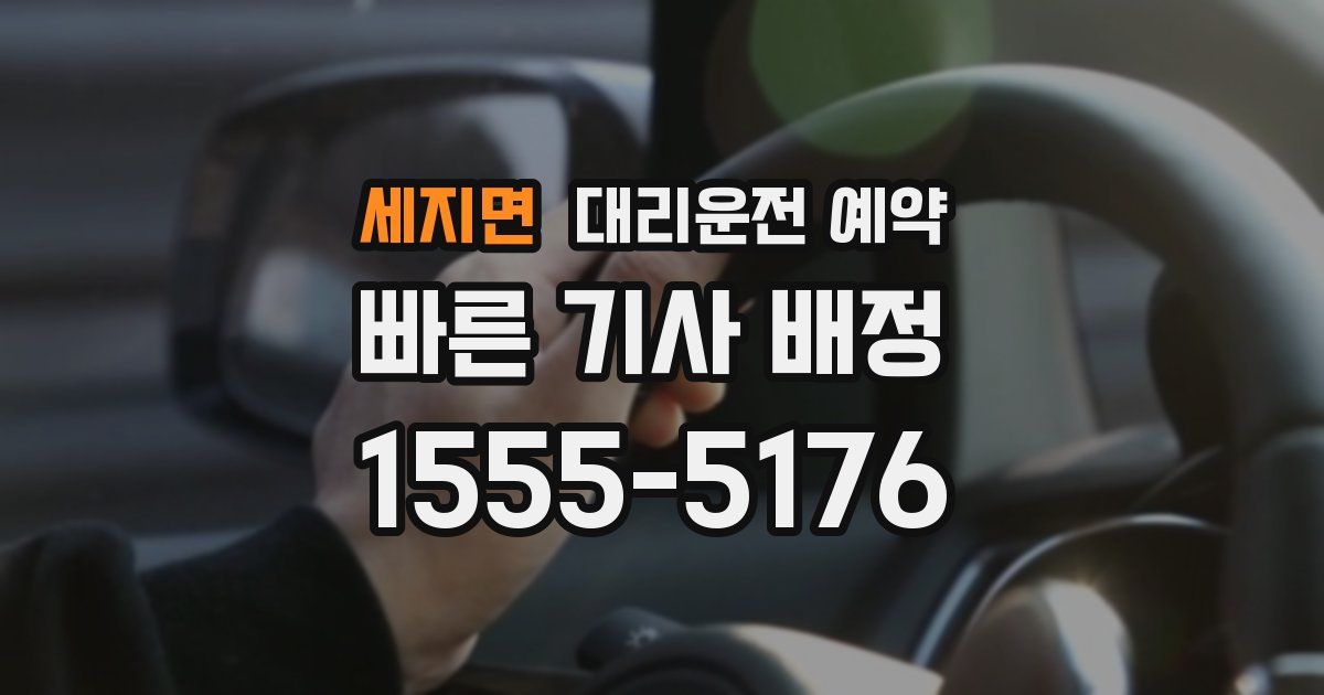 세지면 대리운전 예약