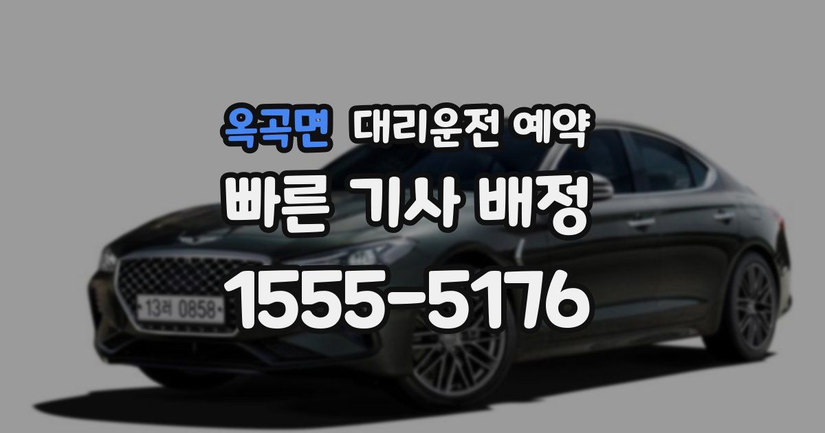 옥곡면 대리운전 예약