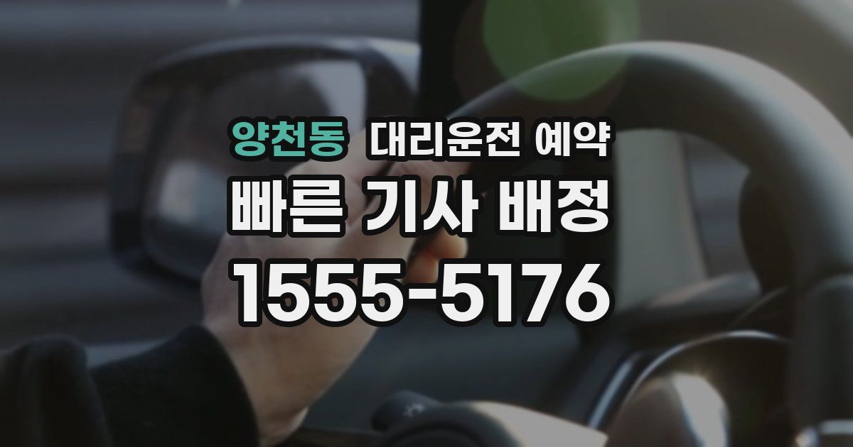 양천동 대리운전 예약