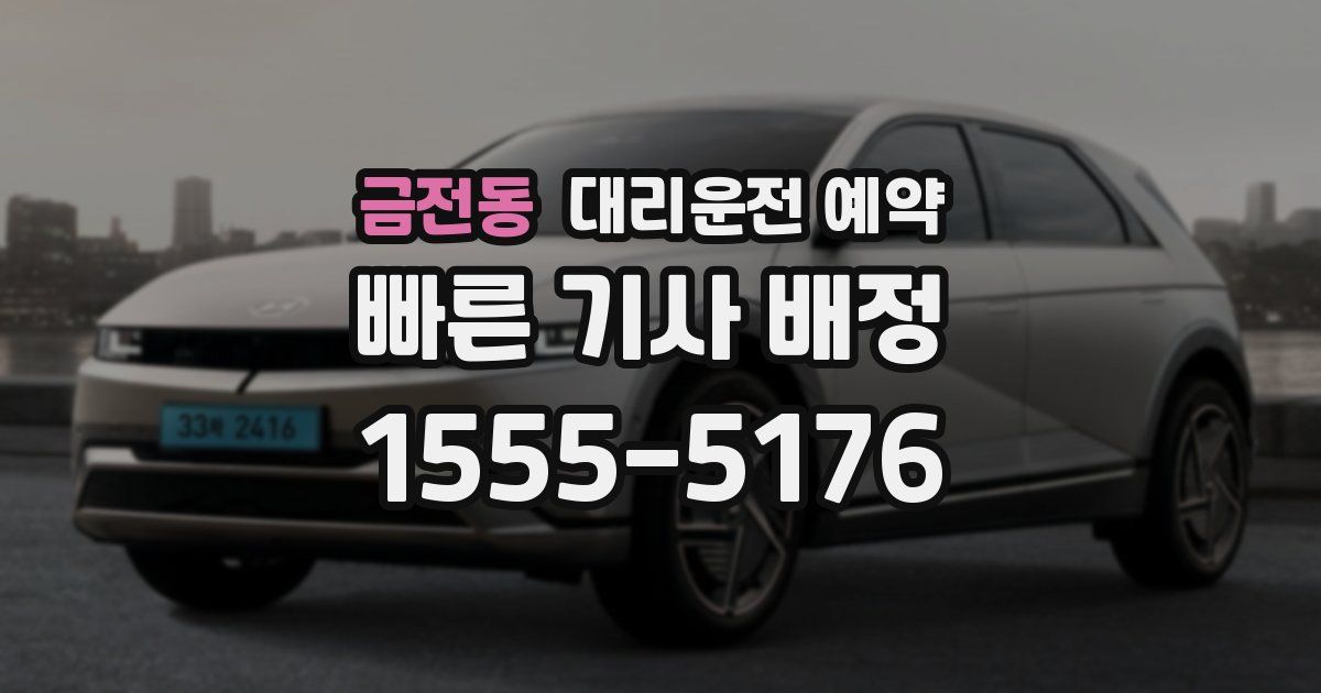 금전동 대리운전 예약