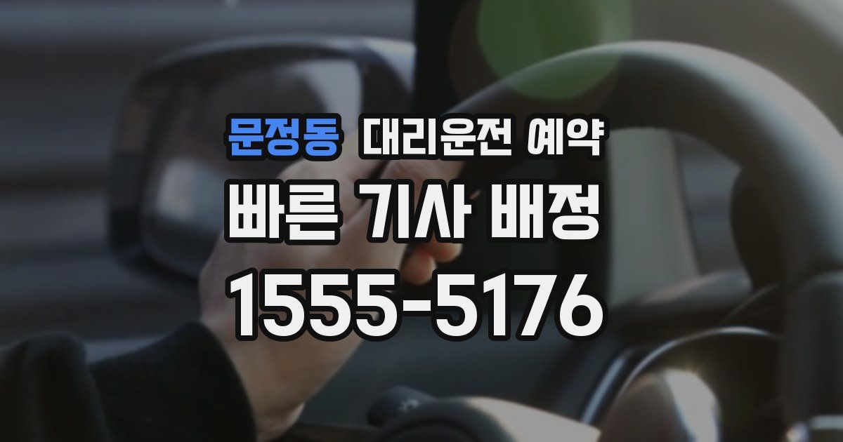 문정동 대리운전 예약