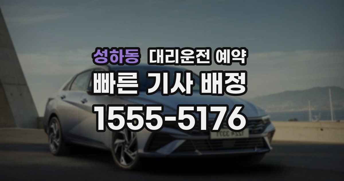 성하동 대리운전 예약