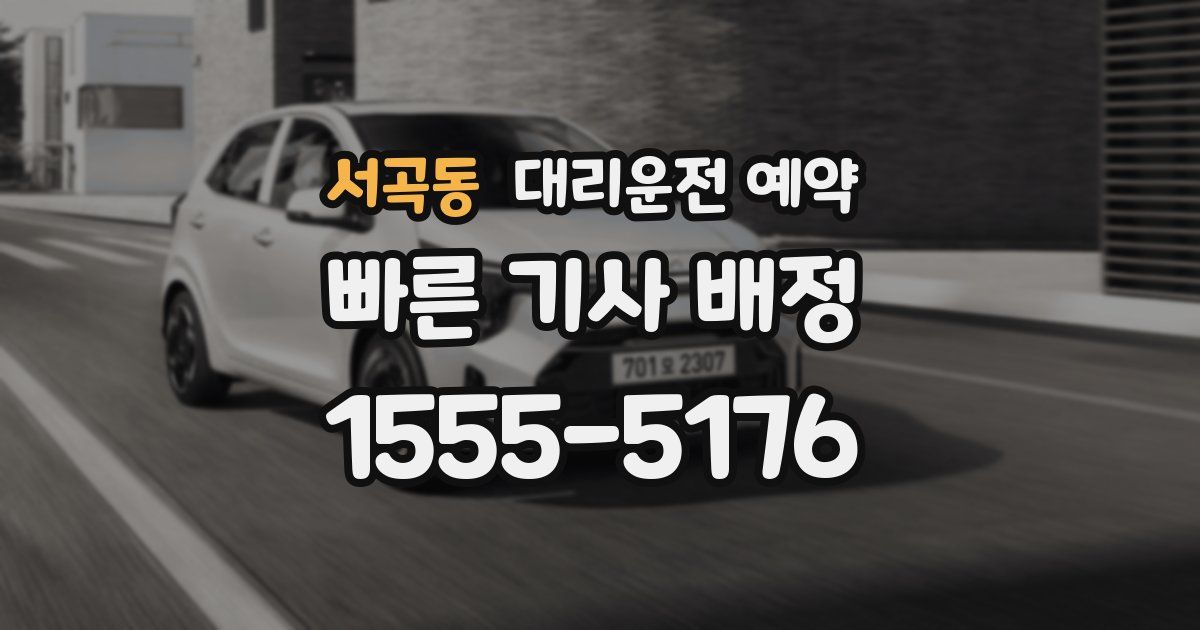 서곡동 대리운전 예약