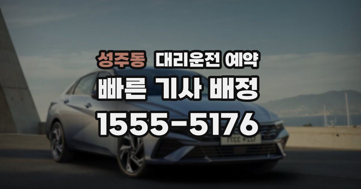 성주동 대리운전 예약