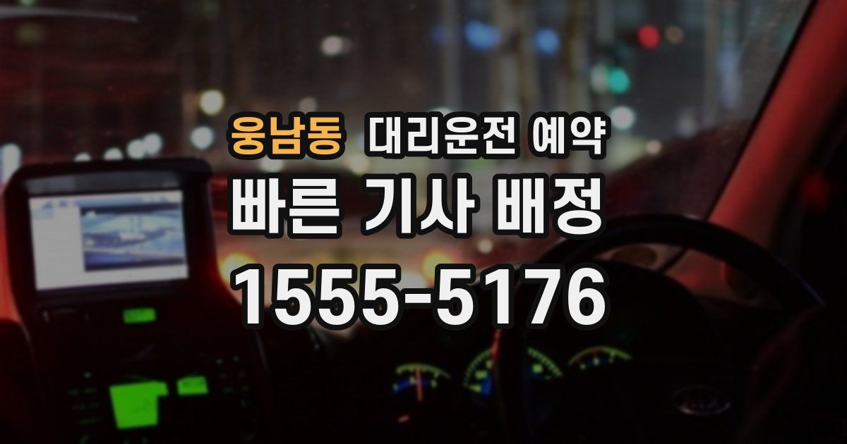 웅남동 대리운전 예약