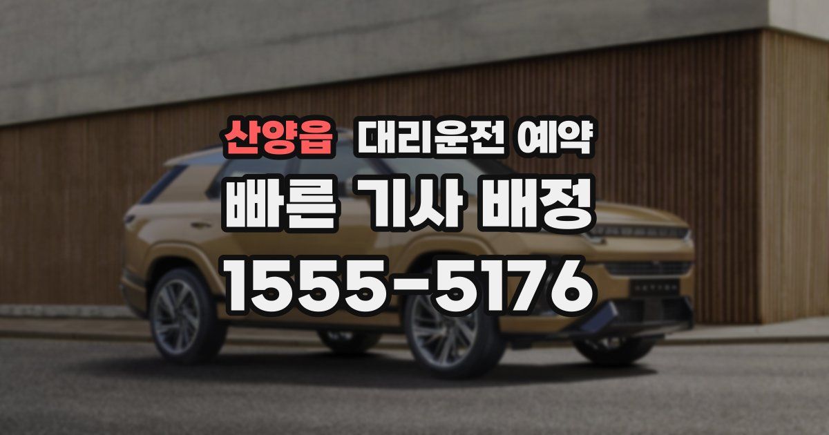 산양읍 대리운전 예약