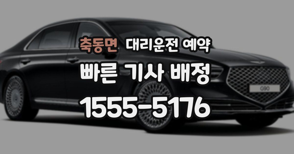 축동면 대리운전 예약