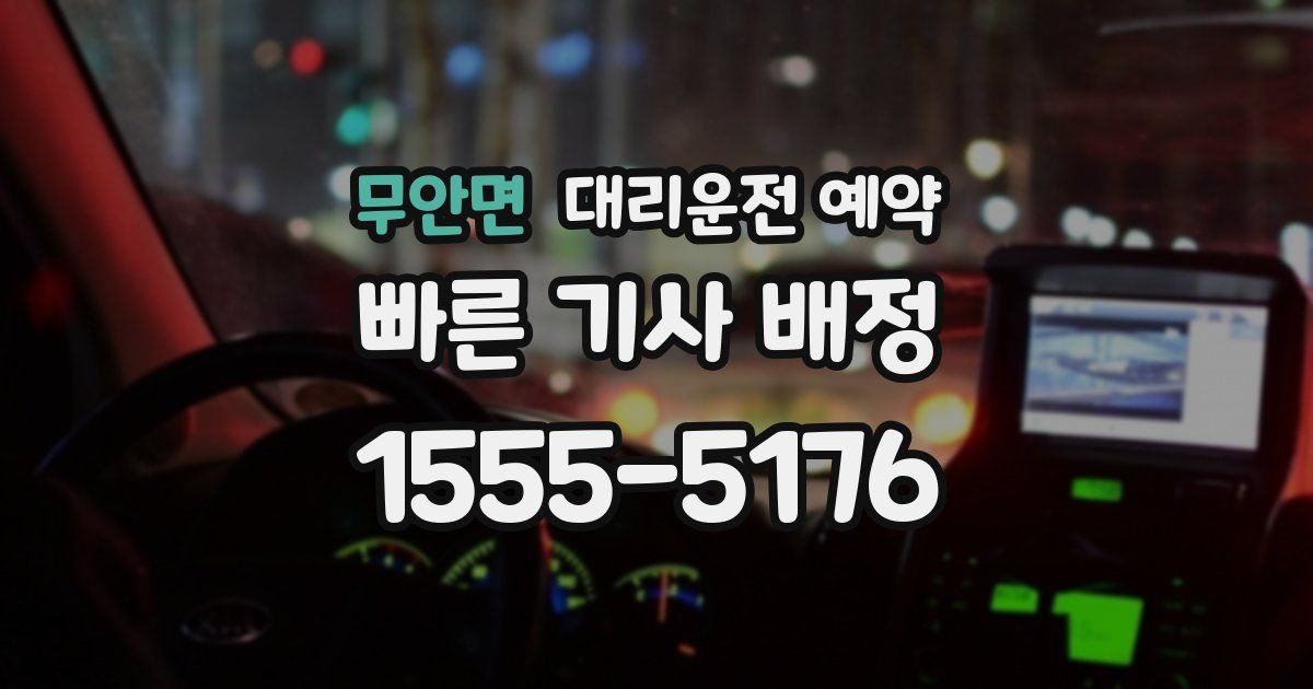 무안면 대리운전 예약