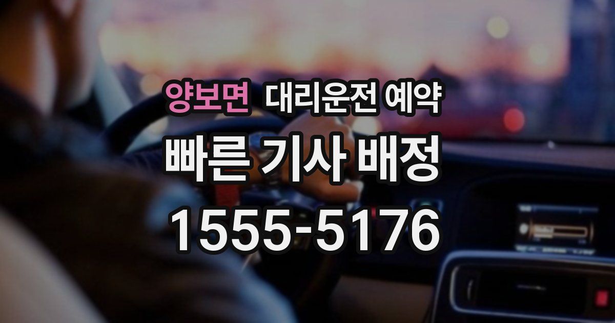 양보면 대리운전 예약