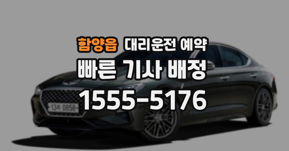 함양읍 대리운전 예약