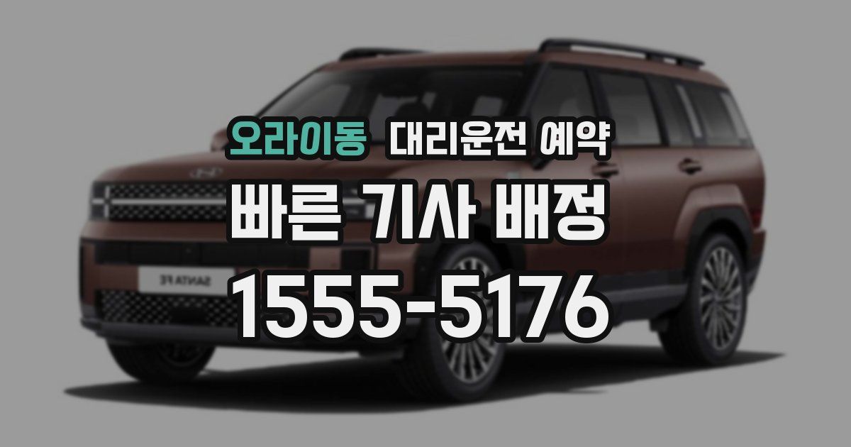 오라이동 대리운전 예약