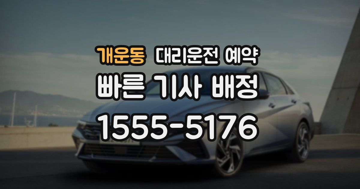 개운동 대리운전 예약