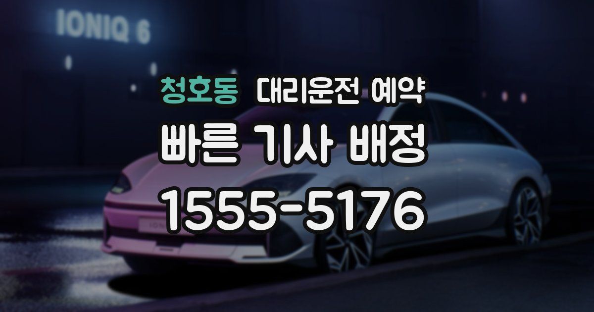 청호동 대리운전 예약