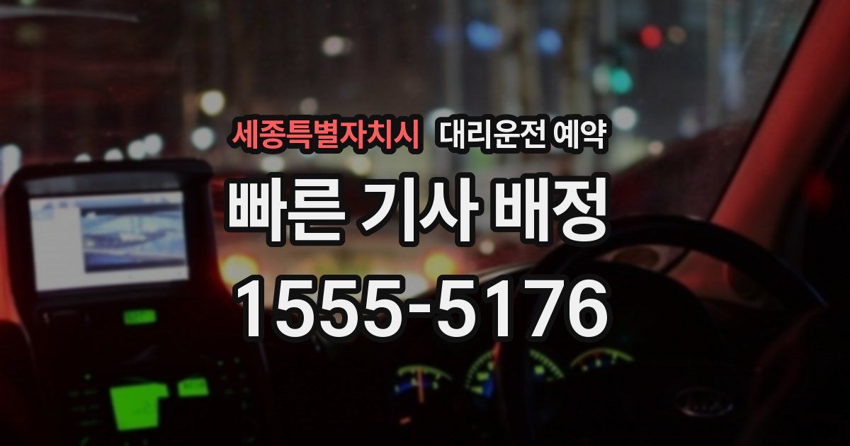 세종특별자치시 대리운전 예약