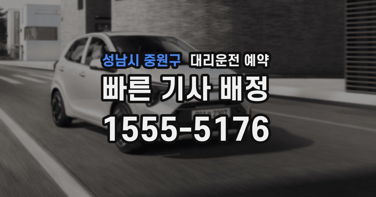 성남시 중원구 대리운전 예약