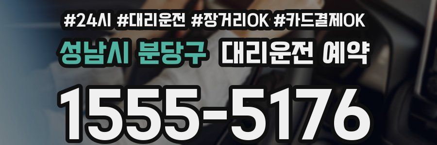 성남시 분당구 대리운전 예약