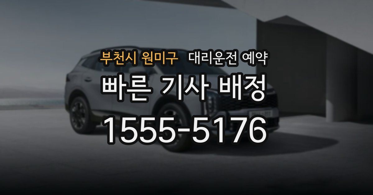 부천시 원미구 대리운전 예약