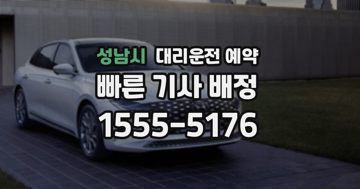 성남시 대리운전 예약