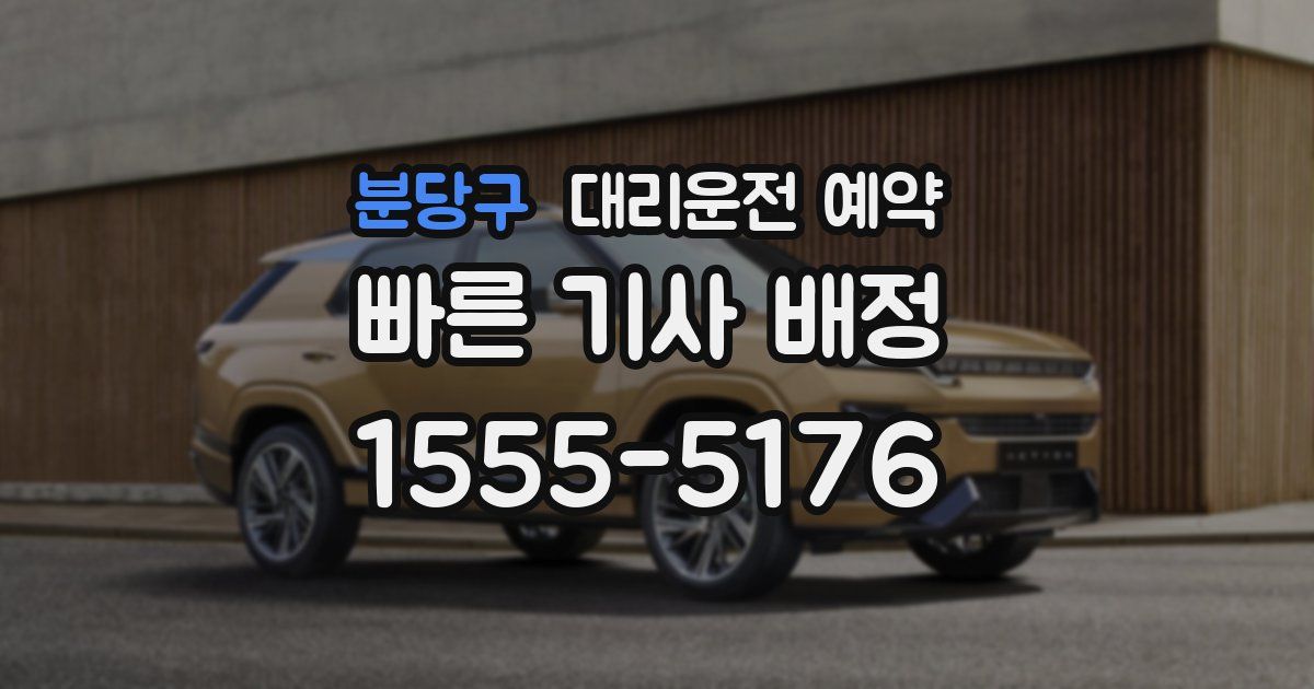 분당구 대리운전 예약