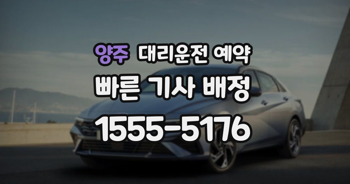 양주 대리운전 예약