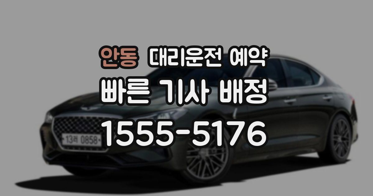 안동 대리운전 예약