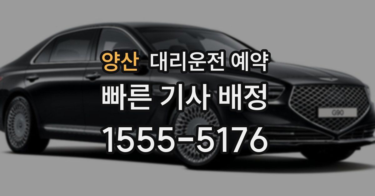 양산 대리운전 예약