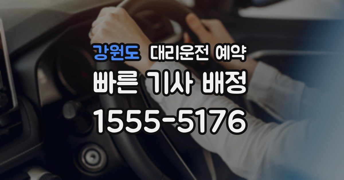 강원도 대리운전 예약