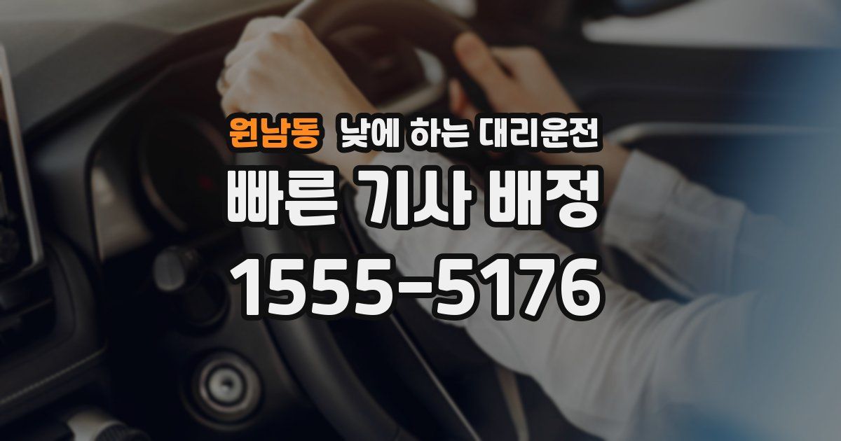 원남동 낮에 하는 대리운전