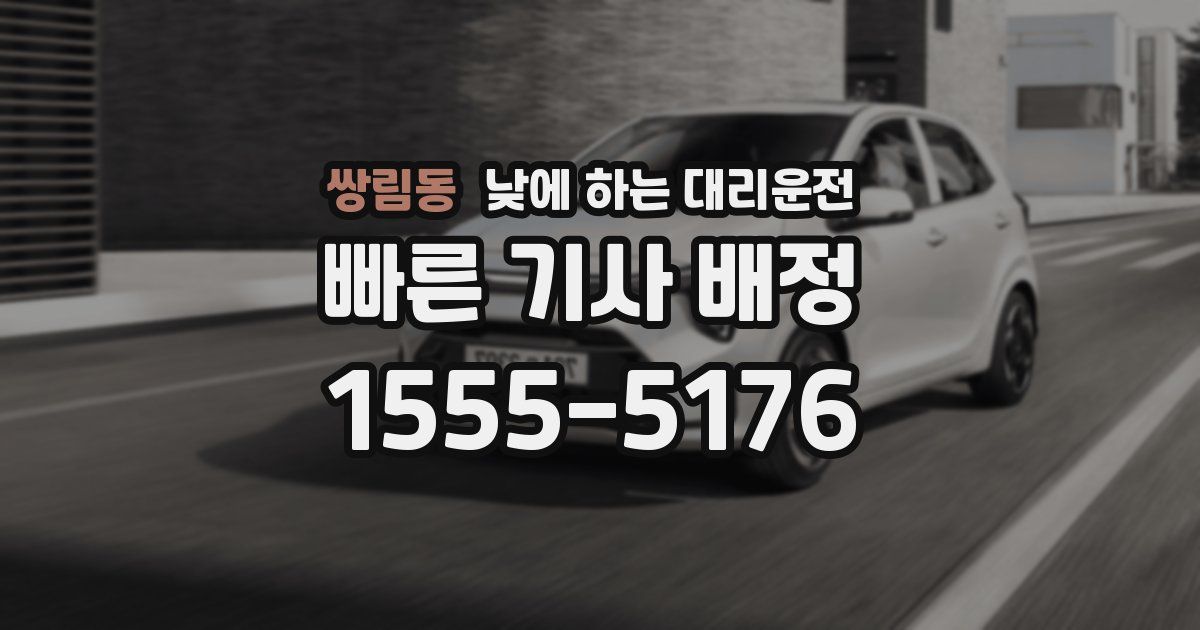 쌍림동 낮에 하는 대리운전