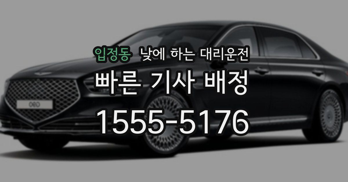 입정동 낮에 하는 대리운전