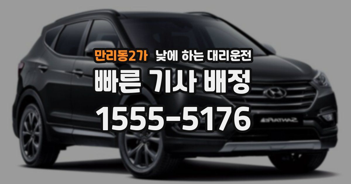 만리동2가 낮에 하는 대리운전