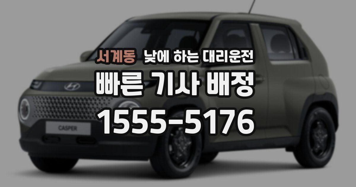 서계동 낮에 하는 대리운전