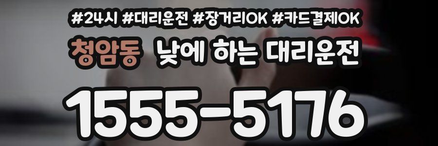 청암동 낮에 하는 대리운전