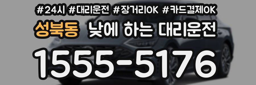 성북동 낮에 하는 대리운전