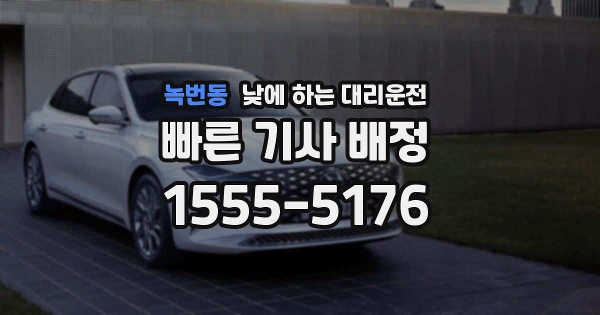 녹번동 낮에 하는 대리운전