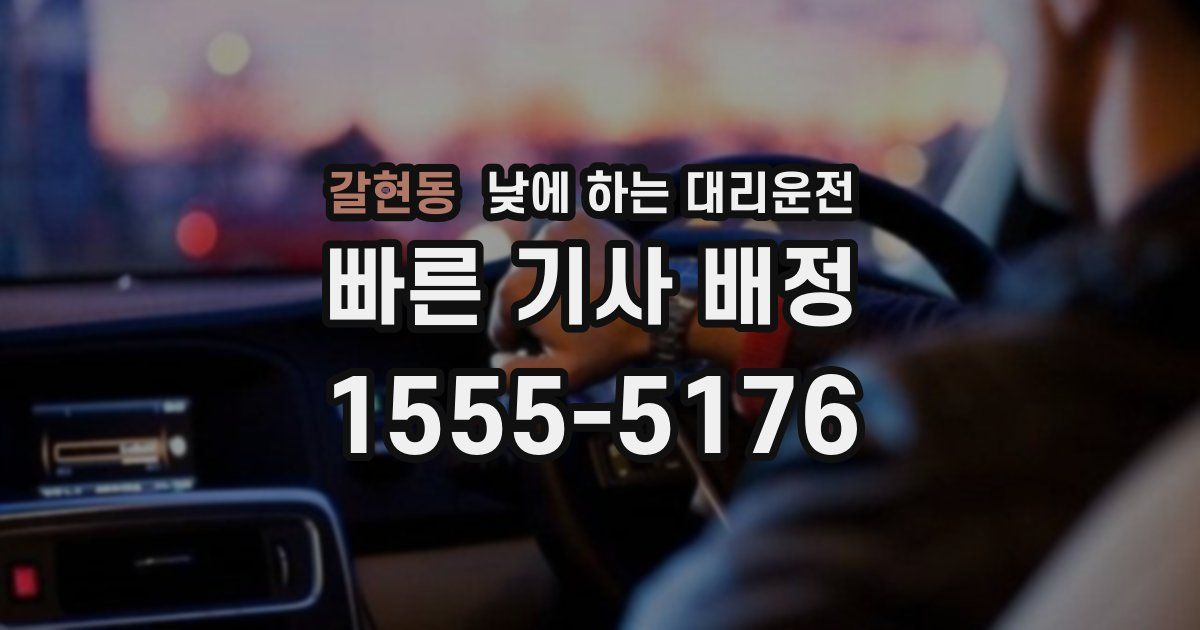 갈현동 낮에 하는 대리운전