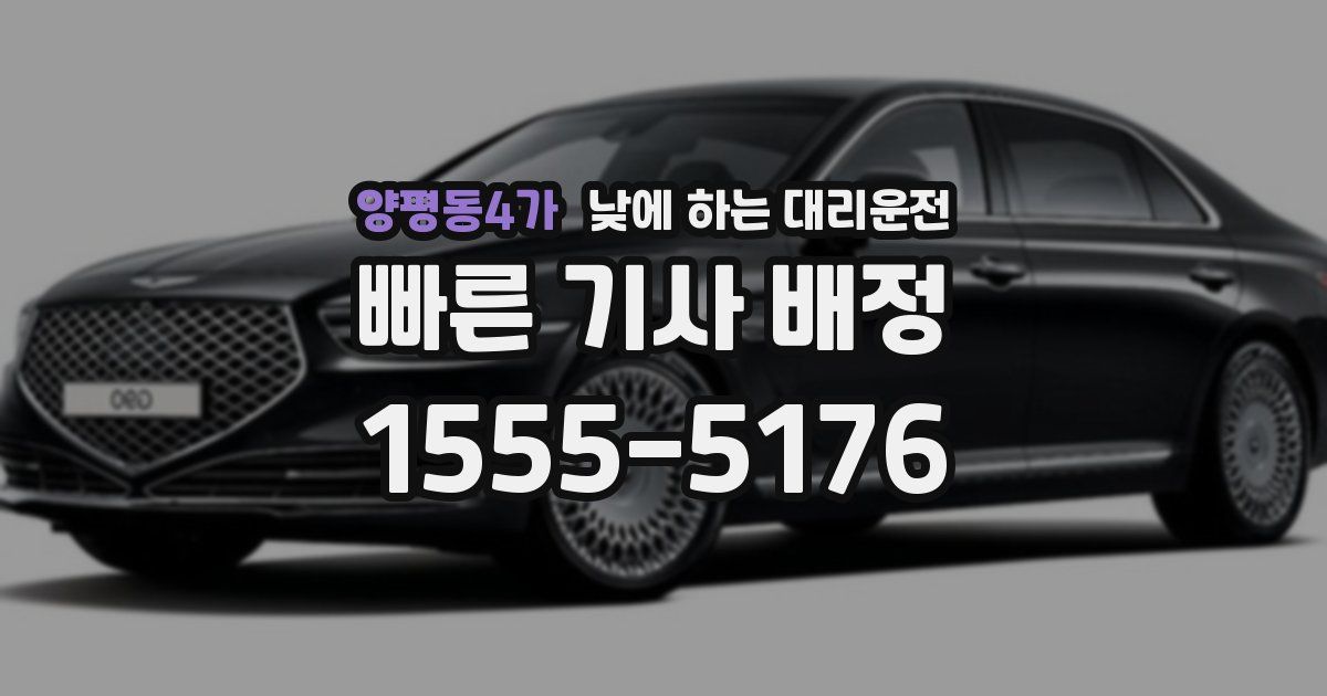 양평동4가 낮에 하는 대리운전