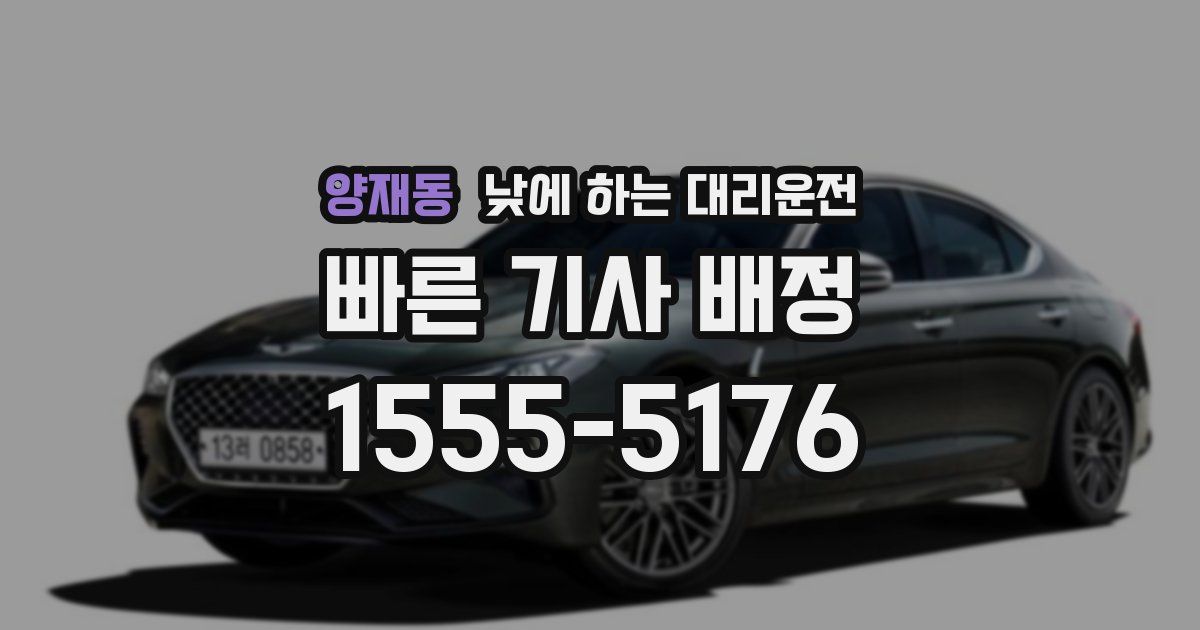 양재동 낮에 하는 대리운전