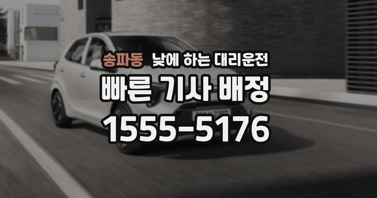 송파동 낮에 하는 대리운전